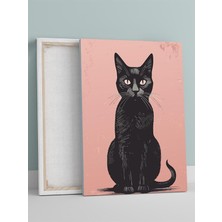 Shadow Cat, Gölge Kedi Dijital Sanat Kanvas Tablo - Tuval Tablo