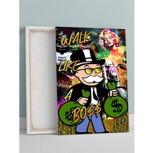 Walk Boss, Patron Gibi Yürü, Zengin Baba Motivasyon Kanvas Tablo,tuval,ofis,çalışma Odası Dekorasyon