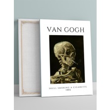 Van Gogh, Skull With A Burning Cigarette, Dışavurumcu Sanat Sanatsal Kanvas Tablo - Tuval Tablo