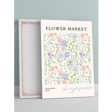 Singapur Flower Market, Çiçek Pazarı Modern Sanat Kanvas Tablo - Tuval Tablo