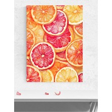 Citrus Burst, Portakal, Greyfurt, Limon Sanat Mutfak Poster - Afiş - Dekoratif Duvar Poster