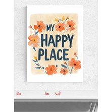 Mutlu Çiçekler Kız Bebek Odası Kanvas Tablo, Kreş Çocuk Odası Tuval, Dekorasyon, Yenidoğan Hediye