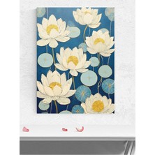 Blue Lotus, Mavi Nilüfer Çiçeği, Çizim Sanatı Poster - Afiş - Dekoratif Duvar Poster