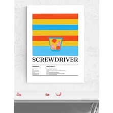 Screwdriver Kokteyl Tarifi Minimalist Sanat Mutfak Poster - Afiş - Dekoratif Duvar Poster