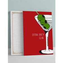 Olive Martini, Zeytinli Martini Kokteyl, Pop Sanat Mutfak Kanvas Tablo - Tuval Tablo