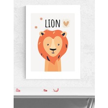 Aslan Yüreği Bebek Odası Poster, Afiş, Kreş Çocuk Odası Dekorasyon, Yenidoğan Hediye