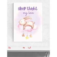 Rüya Tavşanı Kız Çocuk, Bebek Odası Kanvas Tablo - Dekorasyon Tuval