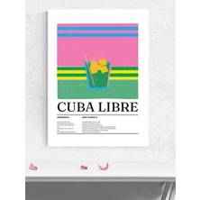Cuba Libre Kokteyl Tarifi Minimalist Sanat Mutfak Poster - Afiş - Dekoratif Duvar Poster