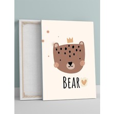 Ayı Sevgisi Bebek Odası Kanvas Tablo, Kreş Çocuk Odası Tuval, Dekorasyon, Yenidoğan Hediye