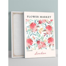 Londra Flower Market, Ingiltere Çiçek Pazarı Modern Sanat Kanvas Tablo - Tuval Tablo