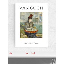 Van Gogh Woman, Tamburin'deki Kadın Sanatsal Poster - Afiş - Dekoratif Duvar Poster
