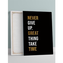 Time & Triumph, Zaman ve Zafer Motivasyon Kanvas Tablo, Tuval, Ofis, Çalışma Odası Dekorasyon