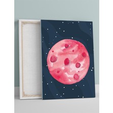 Kızıl Nebula Bebek Odası Kanvas Tablo, Kreş Çocuk Odası Tuval, Dekorasyon, Yenidoğan Hediye