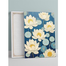 Blue Lotus, Mavi Nilüfer Çiçeği, Çizim Sanatı Kanvas Tablo - Tuval Tablo