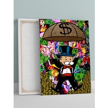 Money Maker, Zengin Baba Motivasyon Kanvas Tablo, Tuval, Ofis, Çalışma Odası Dekorasyon