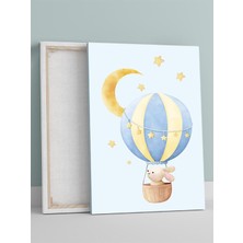 Rüyaların Uçuşu Erkek Bebek Odası Kanvas Tablo, Kreş Çocuk Odası Tuval, Dekorasyon, Yenidoğan Hediye