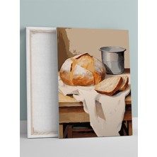 Bread & Still, Ekmek & Natürmort Gerçekçi Sanat Mutfak Kanvas Tablo - Tuval Tablo