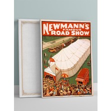 Newman's Road Show, Newman'ın Gezici Sirki, Vintage Sanat Kanvas Tablo - Tuval Tablo