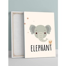 Fil Kalbi Bebek Odası Kanvas Tablo, Kreş Çocuk Odası Tuval, Dekorasyon, Yenidoğan Hediye