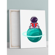 Uzay Okur Erkek Bebek Odası Kanvas Tablo, Kreş Çocuk Odası Tuval, Dekorasyon, Yenidoğan Hediye