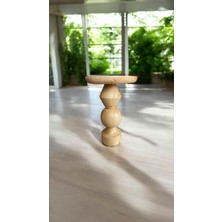 Simillo Home & Living Masif Ahşap Naturel Renk Yan Sehpa – Tekli Doğal Mantar Sehpa Modeli