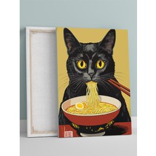 Noodle Noir, Makarna Kedi Pop Art Kanvas Tablo - Tuval Tablo