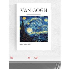 Van Gogh, The Starry Night, Yıldızlı Gece . Sanatsal Poster - Afiş - Dekoratif Duvar Poster