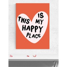 Happy Place, Mutlu Yer Manifest, Olumlama, Mantra, Spiritüel, Meditasyon Poster, Afiş