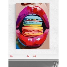 Macaron Kiss, Makaron Öpücüğü Pop Art Sanatsal Poster - Afiş - Dekorasyon