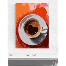 Coffee Heart, Kahve Kalbi Dijital Sanat Mutfak Poster - Afiş - Dekoratif Duvar Poster