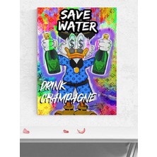 Water Wealth, Su Yerine Şampanya Motivasyon Poster - Afiş - Ofis, Çalışma Odası Dekorasyon