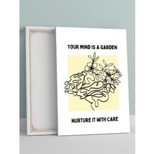 Mind Bloom, Zihin Çiçeği Motivasyon Kanvas Tablo, Tuval, Ofis, Çalışma Odası Dekorasyon