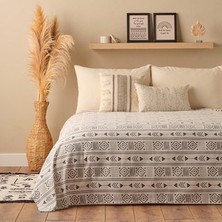 Pamuklu Tek Kişilik Baskılı Pike Antrasit (150X220 Cm)