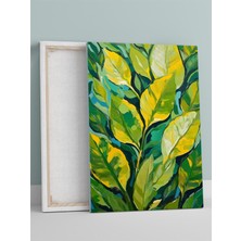 Green Burst, Yeşil Patlama, Yaprak Izlenimcilik Kanvas Tablo - Tuval Tablo