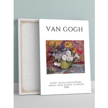 Van Gogh, Bowl With Sunflowers, Roses And Other Flowers Sanatsal Kanvas Tablo - Tuval Tablo