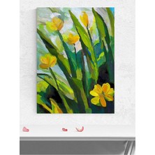 Golden Bloom, Altın Çiçek, Izlenimci Sanat Poster - Afiş - Dekoratif Duvar Poster