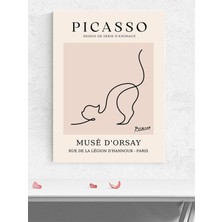Picasso Cat, Kedi Çizimi, Kübist Sanat Sanatsal Poster - Afiş - Dekoratif Duvar Poster
