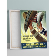 Victory Hats, Zafer Şapkaları, Savaş Vintage Kanvas Tablo - Tuval Tablo