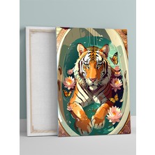 Tiger's Serenity, Kaplanın Huzuru, Dijital Sanat Kanvas Tablo - Tuval Tablo