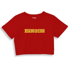 Hamilton / Ferrari Crop Tişört - Kırmızı