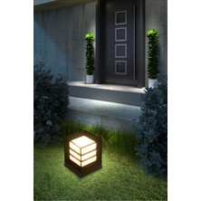 Ekim Aydınlatma Kare Küp Bahçe Aydınlatması Izgaralı Tip Siyah