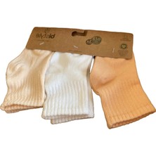 Bistyle Soket Çorap Penye 3lü Little Love Girl Somon Ekru Natural