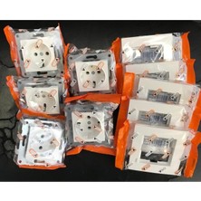 ekim aydınlatma Karre Beyaz Topraklı Priz Çerçeve 5 Adet Çerçeve Dahil