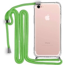 Piyasa Sepeti iPhone 8 Boyun Askılı Şeffaf Tank Kılıf Yeşil