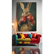 Özkacar Group Boksör Tavşan Ev Duvar Salon Güzellik Salonu Ofis Dükkan Dekarasyon Kanvas Tablo