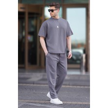 Füme Oversize Kısa Kollu Eşofman Takımı 5954