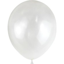 Parti Adresi Beyaz Metalik Balon 10'Lu 12"
