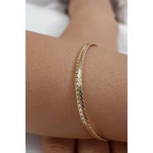 Fiyonk Kuyumculuk 14 Ayar Altın Balıksırtı Bileklik 4 mm