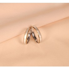 Iki Kenarı Altın Ramk Kaplamalı Kadın Gümüş Yüzüğü