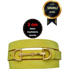 %100 Hakiki Yumuşak Nubuk Deri, 2 cm Fıstık Yeşili Kadın Kemeri; Elbise, Pantolon Kemeri D&dgold